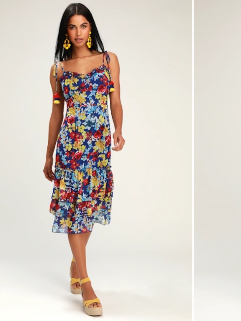 LULUS Flirty Sexy Tropical Vacation Resort Flirty Flowy FLoral Summer Dress